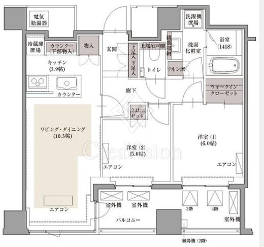 ブランズ四番町 2LDK　間取り図