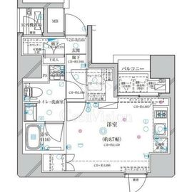 ディアレイシャス錦糸町 1K　間取り図