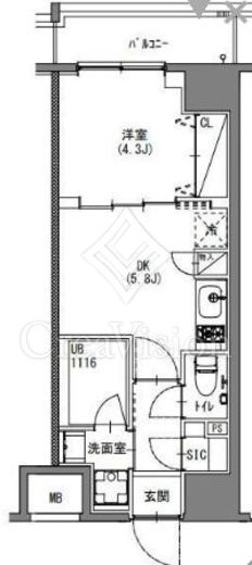 S-RESIDENCE新宿御苑 (エスレジデンス新宿御苑) 1DK　間取り