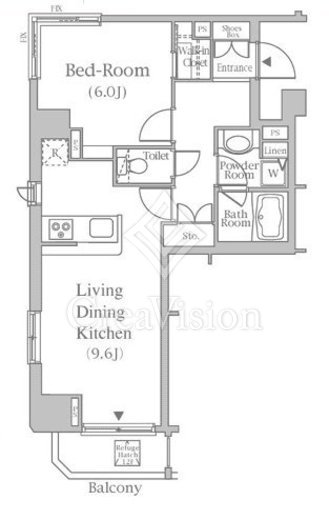 コンフォリア市谷柳町 1LDK　間取り図