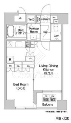 コンフォリア日本橋人形町ノース 間取り　1LDK