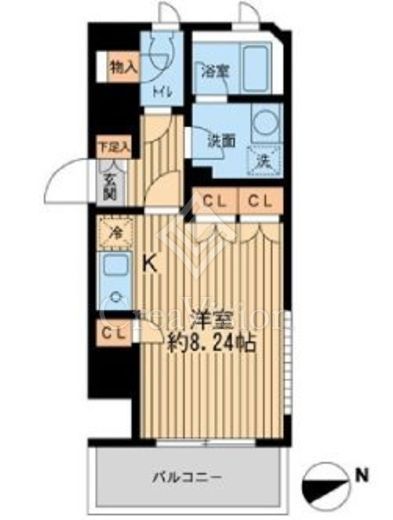 THEパームス学芸大学 1R　間取り