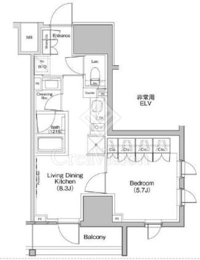 ザ・パークハビオ板橋区役所前 1LDK　間取り