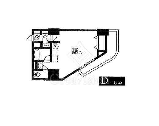 HF駒沢公園レジデンスタワー 1R　間取り図