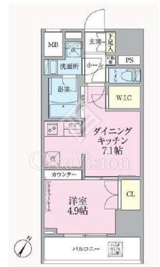 ARKMARK渋谷初台 (アークマーク渋谷初台) 1DK　間取り