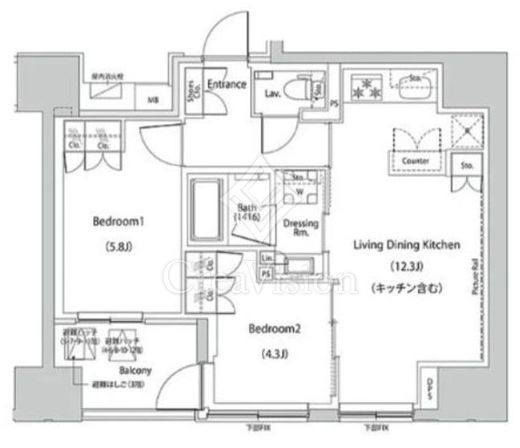 ザ・パークハビオ人形町レジデンス 間取り図