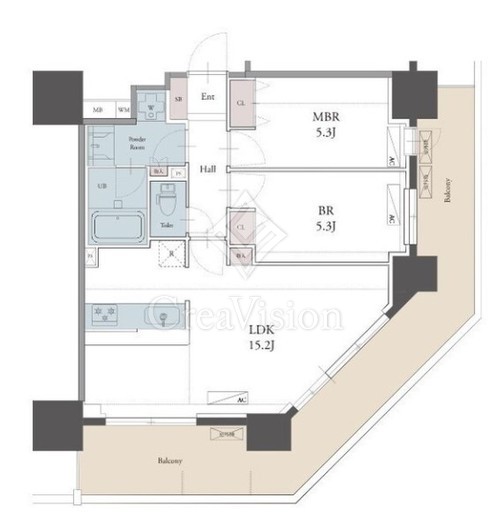 ラグゼナ用賀 2LDK　間取り図