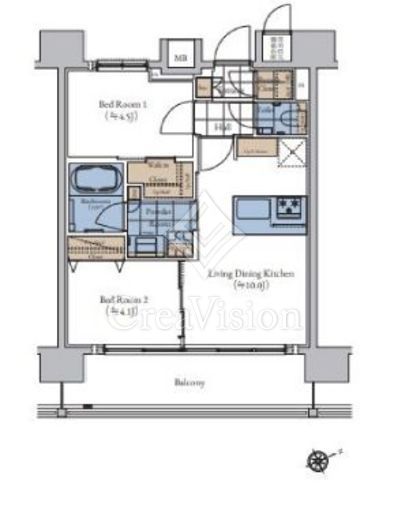 エスティメゾン大森 2LDK　間取り