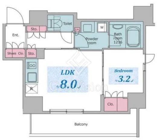 クロスレジデンス六義園 1LDK　間取り