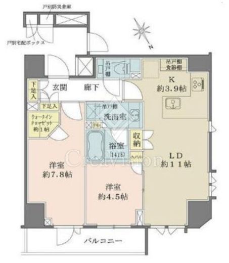 ザ・パークハウス北青山 2LDK　間取り図