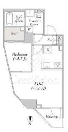 ルミーク大山 1LDK　間取り