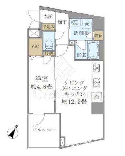 パインステージ白金高輪 1LDK　間取り