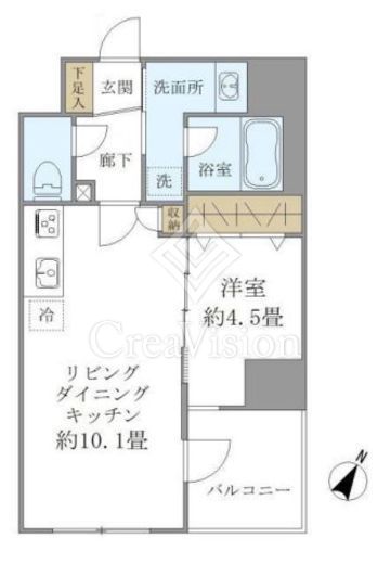 パインステージ白金高輪 1LDK　間取り図