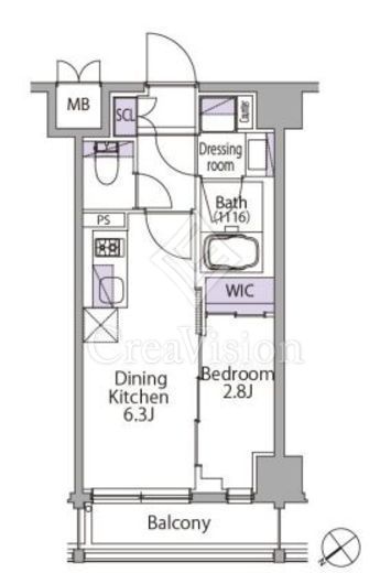 イプセ三軒茶屋 1DK　間取り
