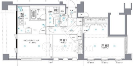 アルヴェール松濤 2LDK　間取り図