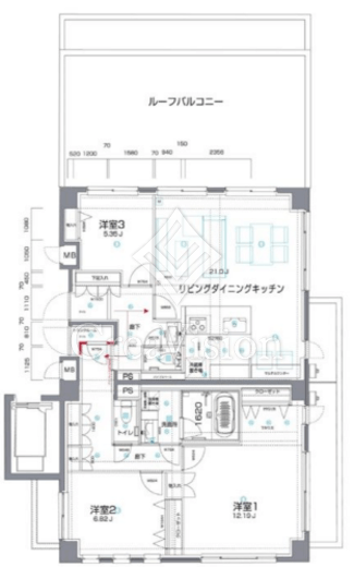 アルヴェール松濤 3LDK　間取り図