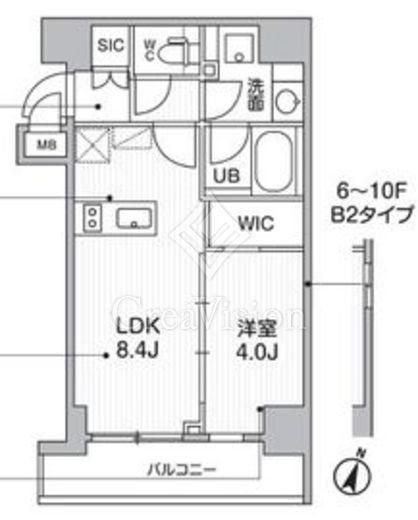 シーズンフラッツ門前仲町 1DK　間取り図