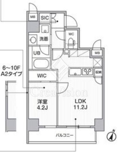 シーズンフラッツ門前仲町 1LDK　間取り図