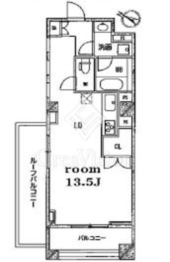 フロンティアテラス目黒 1R　間取り図