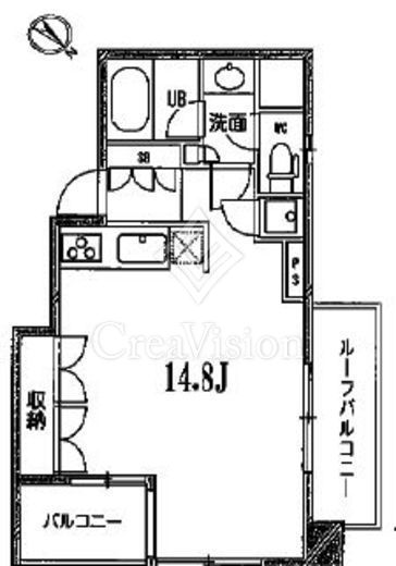 フロンティアテラス目黒 間取り　1K