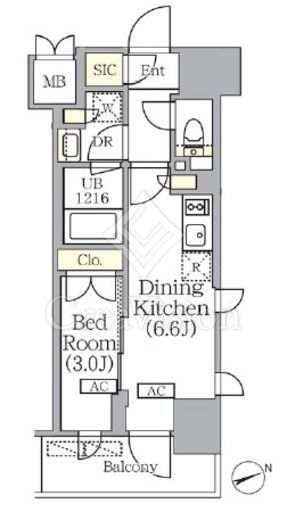 プライムガーデン銀座八丁堀 間取り図