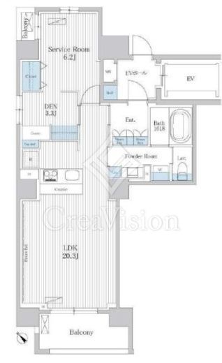 THE AKASAKA RESIDENCE S.O.A-the spirit of akasaka- 1LDK　間取り