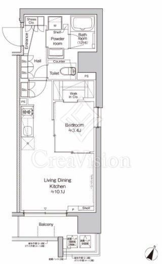 プラウドフラット大井町 1LDK　間取り図