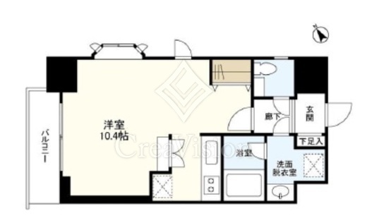 インフィニティ南青山 1K　間取り図