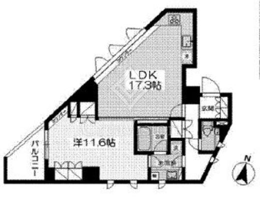 アパートメンツ元麻布 間取り　1LDK