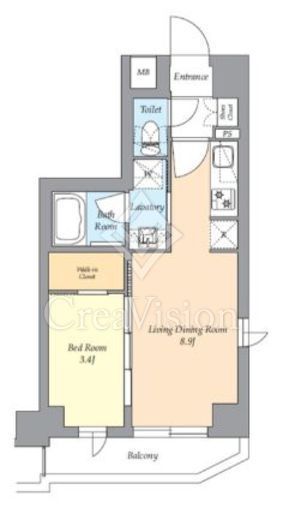 AIFLAT渋谷西原 (アイフラット渋谷西原) 1LDK　間取り図