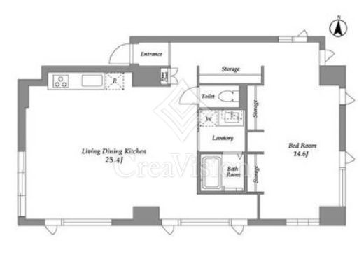 品川港南テラス 1LDK　間取り図