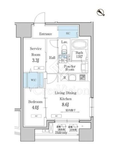 デュオフラッツ池尻大橋 1LDK　間取り図