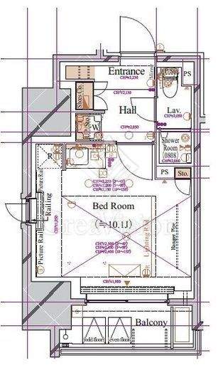 ブランシエスタ浅草蔵前 1K　間取り