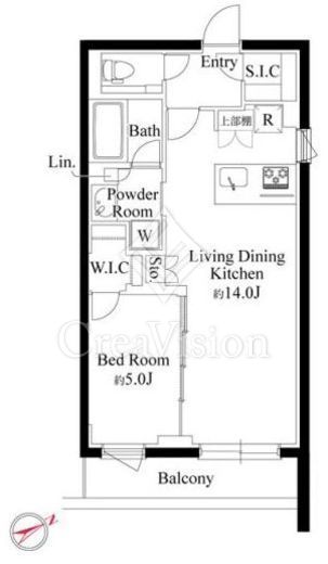 ラヴィエール千駄ヶ谷プレミアムレジデンス 1LDK　間取り