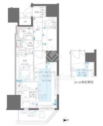 ZOOM信濃町 1LDK　間取り