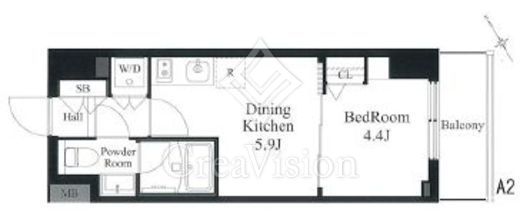 ラティエラ秋葉原 1DK　間取り