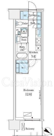 ロイヤルパークス有明 1R　間取り図