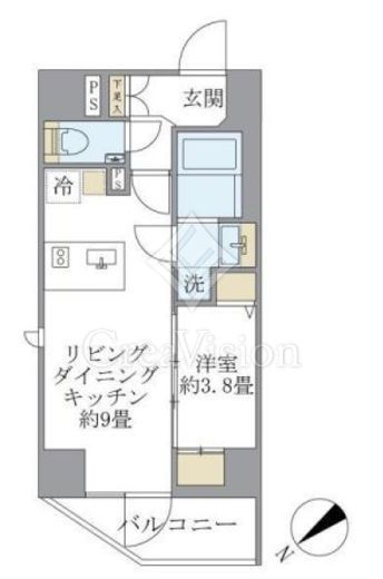 ルネサンス赤坂プレミアムコート 1LDK　間取り