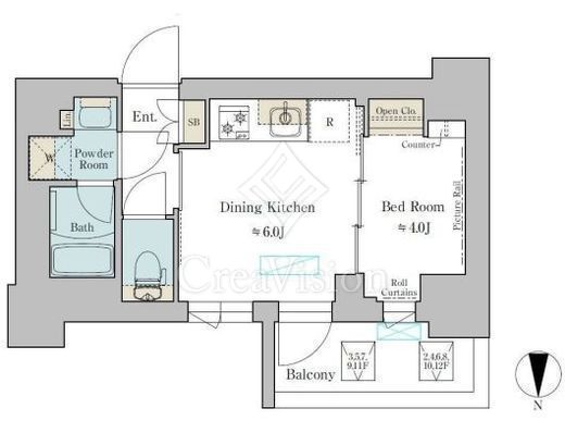 ブリリアイスト武蔵小杉 1DK　間取り