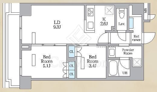 ロイジェント西新井 2LDK　間取り図