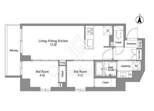 ウエリスアーバン住吉WEST 2LDK　間取り図