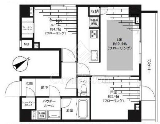 グランドコンシェルジュ麻布 2LDK　間取り図