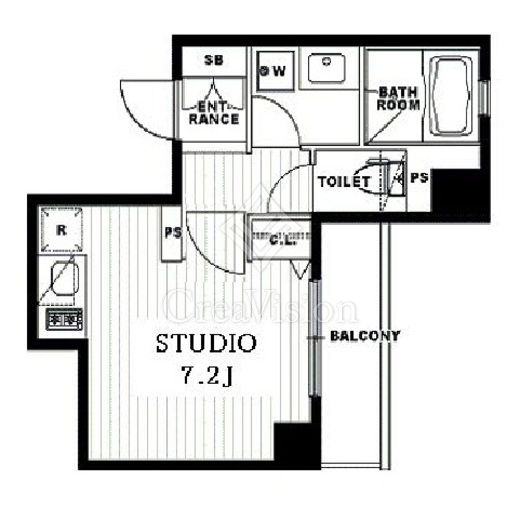 クリオ戸越銀座壱番館・弐番館 1R　間取り