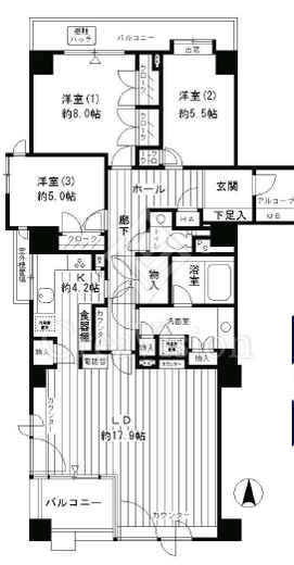 パークサイド・ウイングス 3LDK　間取り