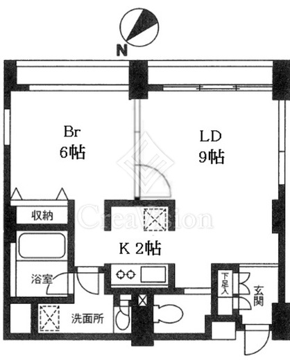 KDXレジデンス自由が丘 1LDK　間取り図