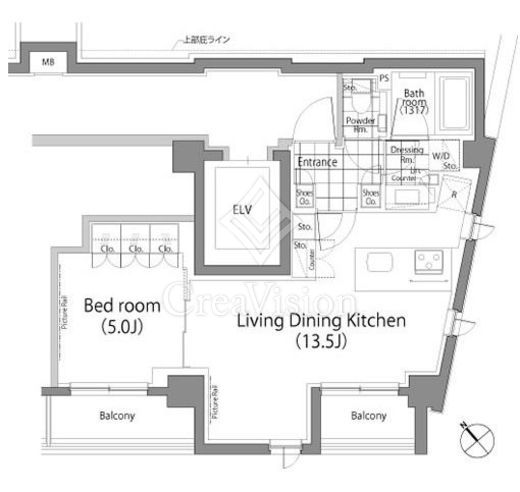 パークハビオ中目黒 1LDK　間取り図