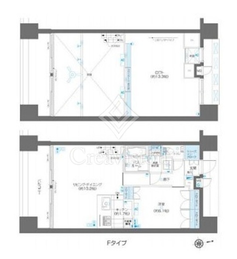 ZOOM麻布十番 1LDK　間取り図