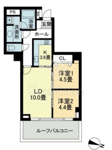 ザ・パークレックス南麻布 2LDK　間取り図