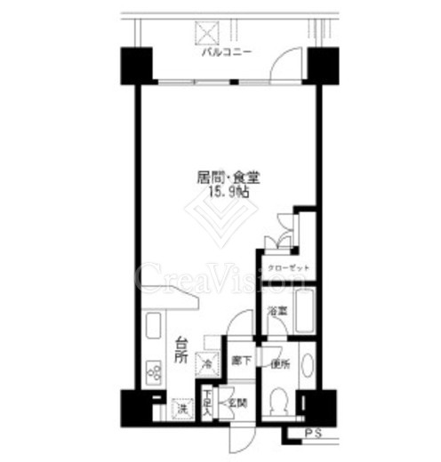 アーバンパーク麻布十番 1K　間取り図1K　写真