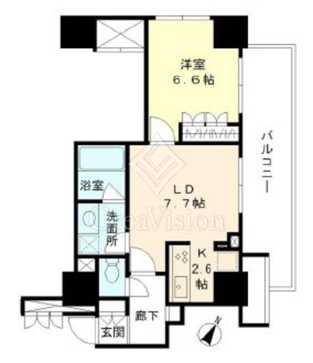 リビオ日本橋人形町 1LDK　間取り図